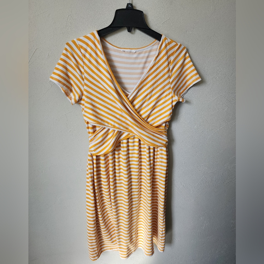 Reborn J Yellow Stripped Dress Size Medium